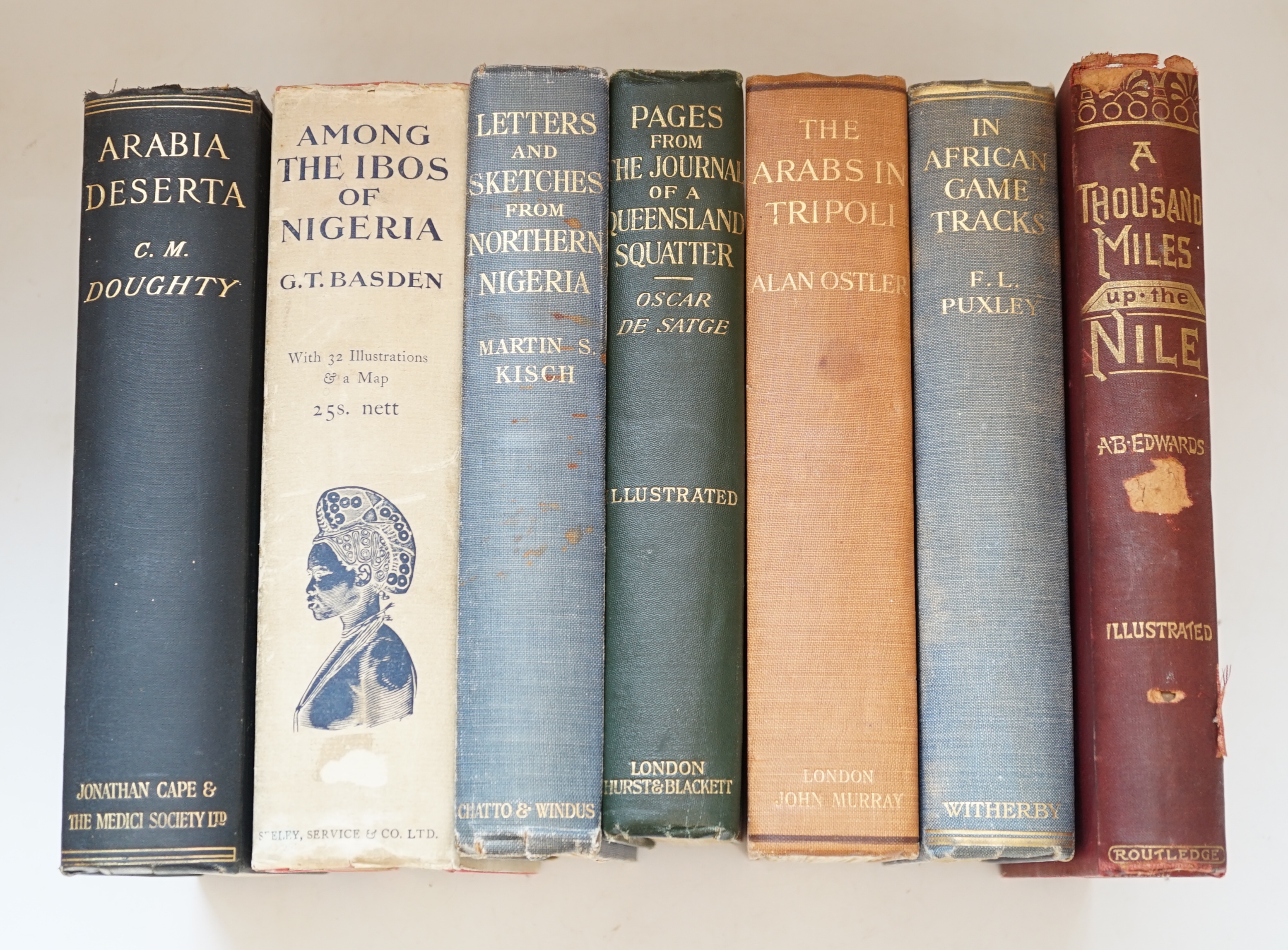 De Satge, Oscar - Pages from the Journal of a Queensland Squatter, 8vo, original green cloth gilt, with portrait frontis, 2 folding maps, illustrations and adverts, Hurst and Blackett, Limited, London, 1901; Kisch, Marti